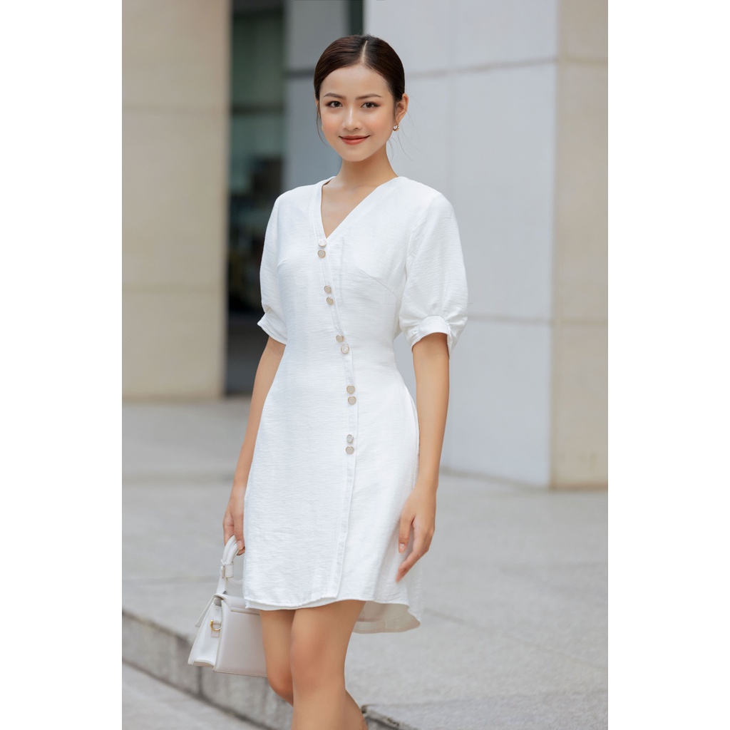 OLV - Đầm Buttoned White Dress