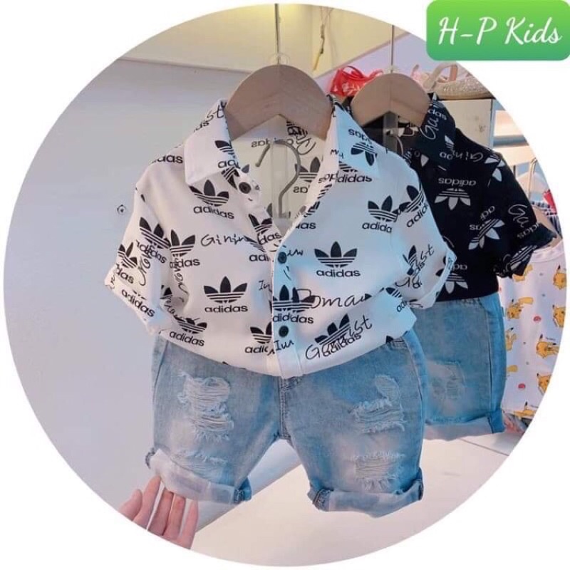 SET SƠ MI LỤA QUẦN BÒ BÉ TRAI