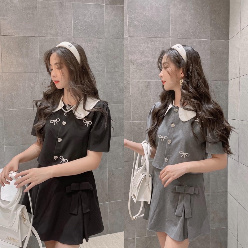 set cổ sen tag nơ đá