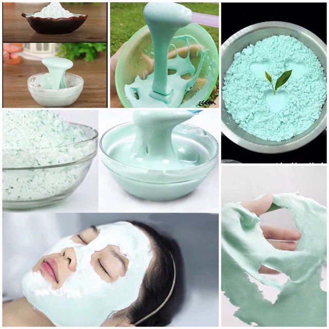 Bột đắp mặt dẻo bạc hà trà xanh ( mask dẻo)