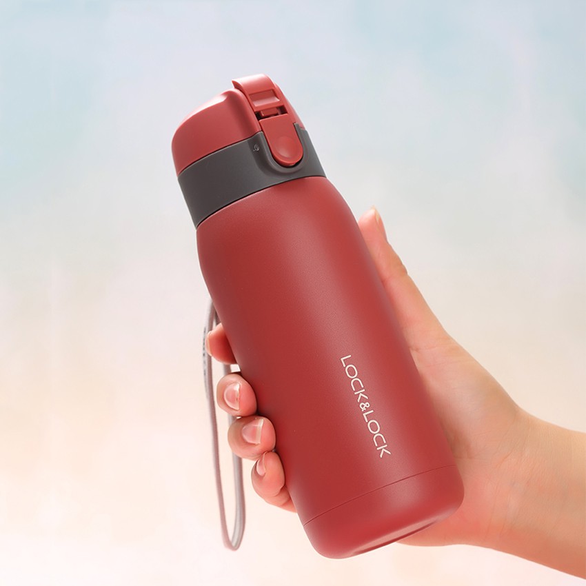 Bình giữ nhiệt Lock&amp;Lock CHUBBY One Touch LHC3233 RED 370ml - Đỏ