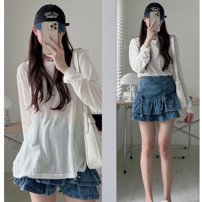 Áo len xốp cổ tròn thun dài tay nữ Hd Clothings