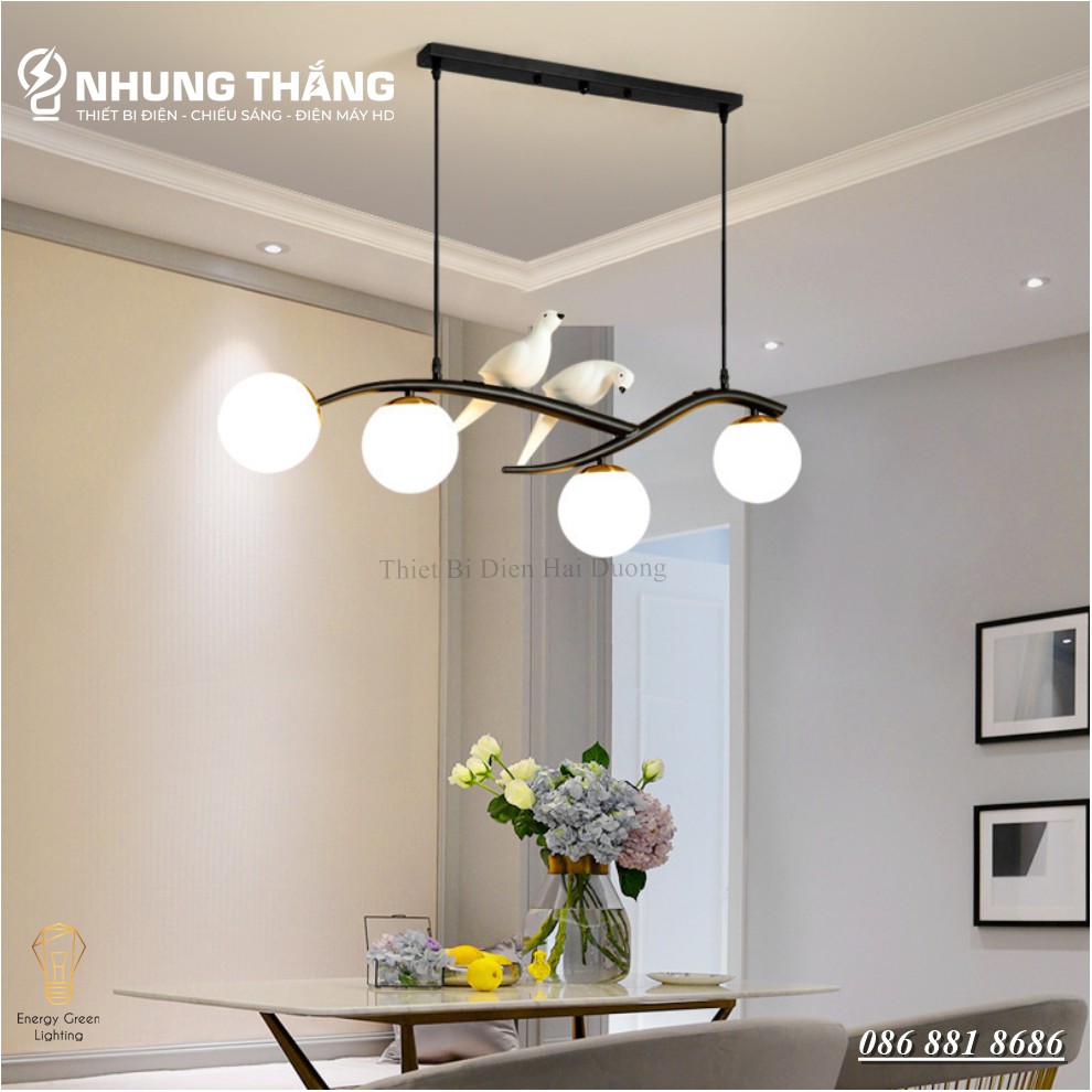 Đèn Thả Trần Trang Trí Hình 2 Chú Chim Vintage Decor TN321 - Kiểu Dáng Hiện Đại , Sang Trọng - Tặng Kèm 4 Bóng G45