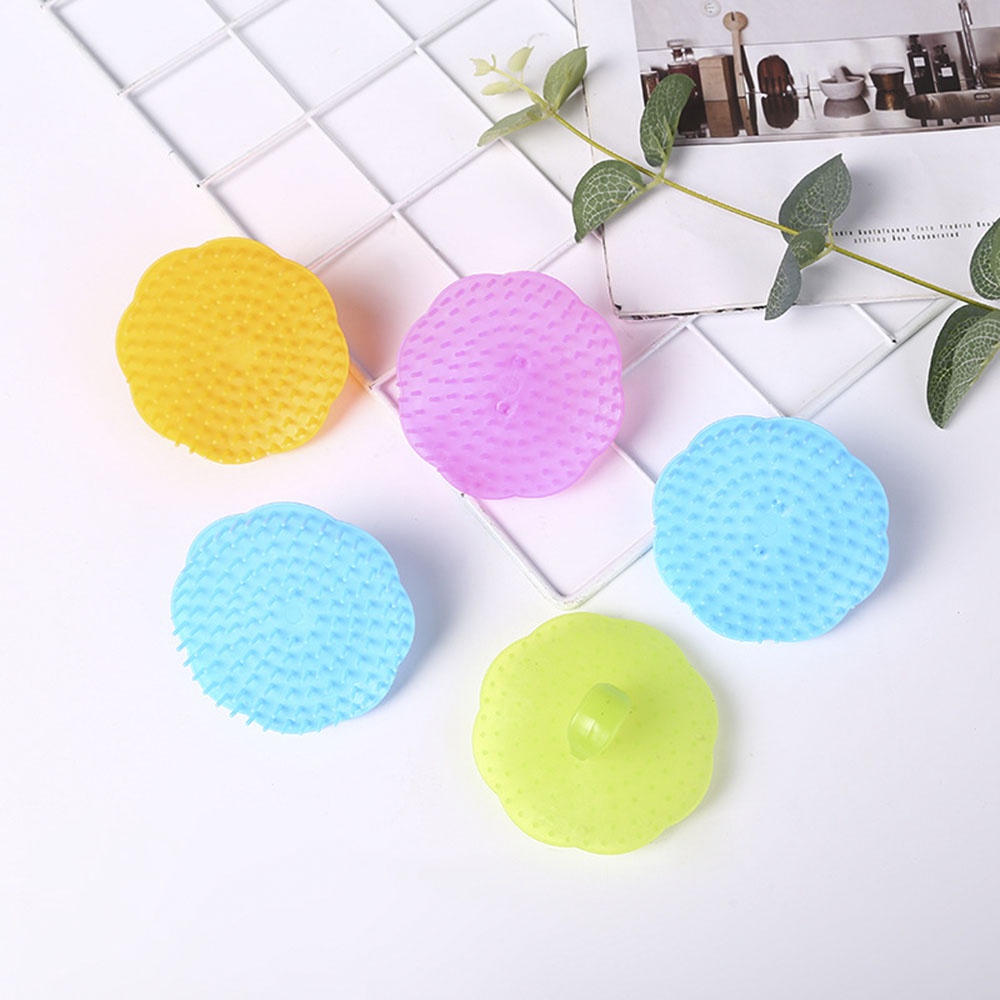 [Hàng mới về] Bàn chải silicone hình tròn dùng để mát xa đầu khi tắm