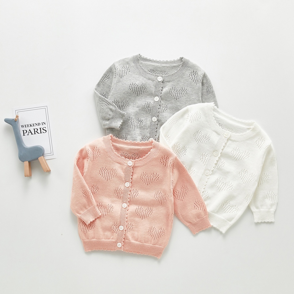 Áo khoác cardigan vải cotton mềm thoáng khí màu trơn dành cho bé trai và bé gái
