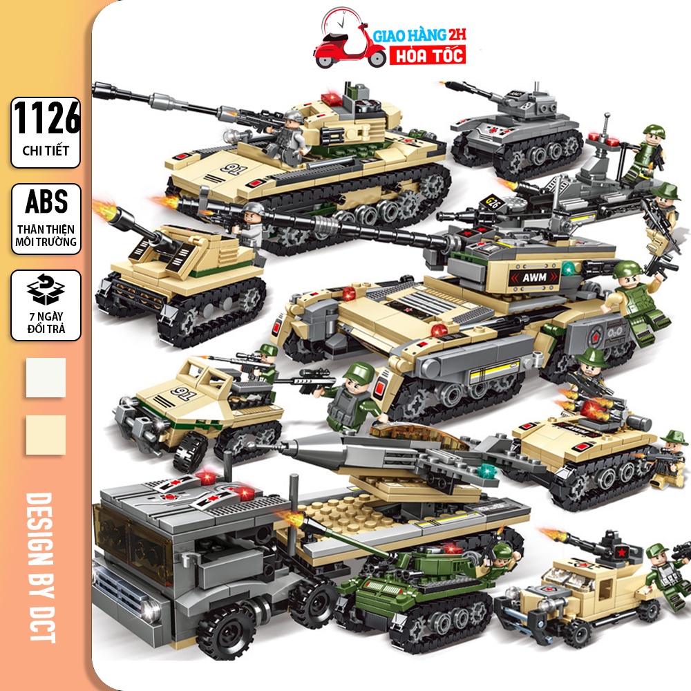 Bộ đồ chơi lego Xe Tăng XT1126 Chi Tiết gồm Xe tank chiến đấu và các phương tiện quân sự dành cho bé từ 5 tuổi