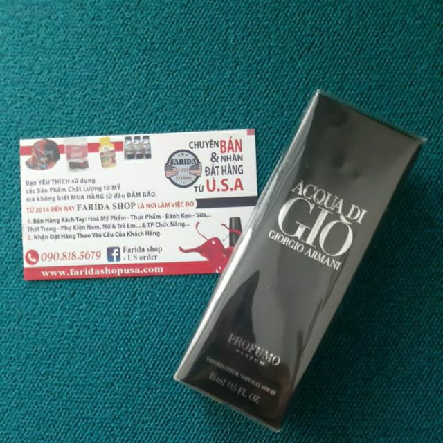 NƯỚC HOA NAM CHAI MINI Giorgio Armani Acqua Di Gio Profumo Homme Men Eau de Pafum 15ml XÁCH TAY MỸ