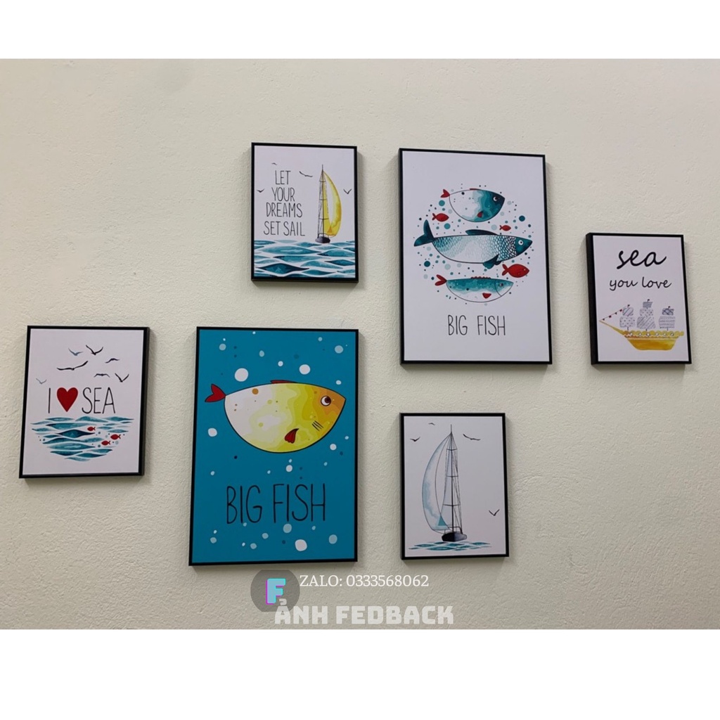 Tranh Treo Tường Canvas, Tranh decor Phòng ngủ bé trai, bé gái,phòng khách đẹp⚡FREE SHIP⚡Bộ 6,giá rẻ sửa