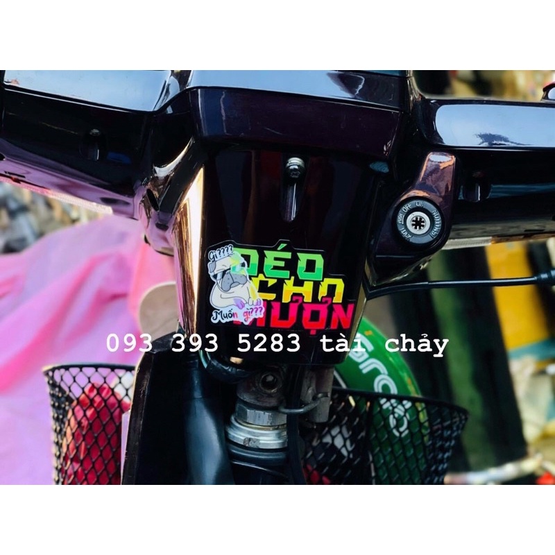 TEM STICKER " ĐEO CHO MƯỢN " VER 2 DÁN TRANG TRÍ XE