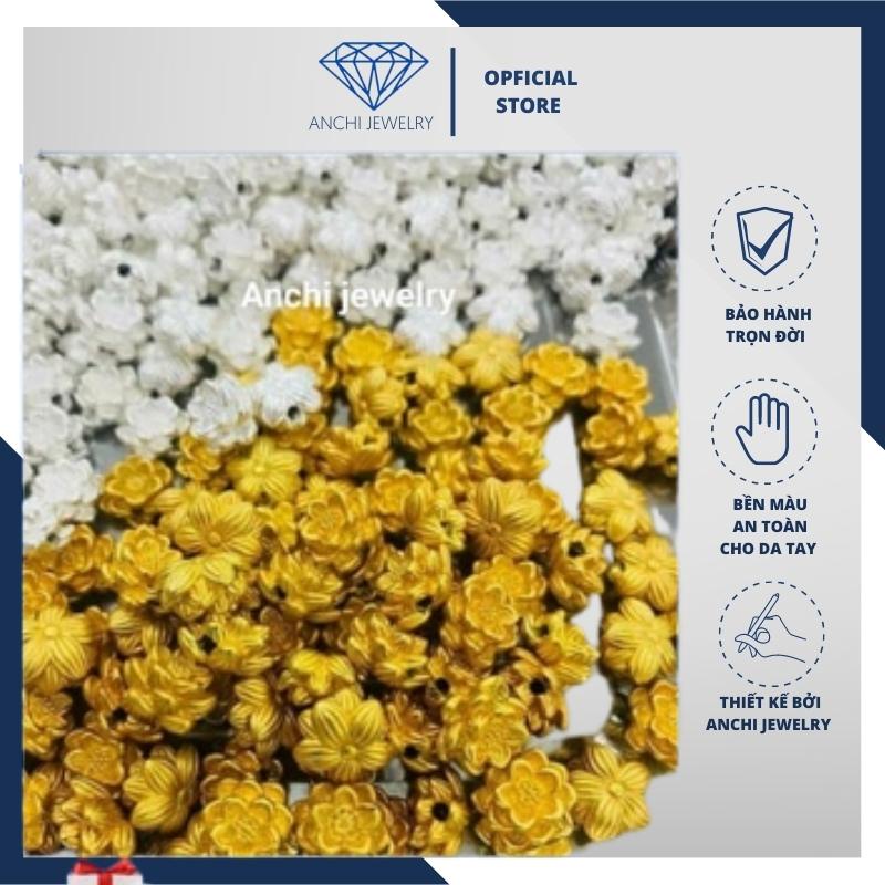 Charm hoa sen bạc mạ vàng mix vòng tay, ANCHI5055