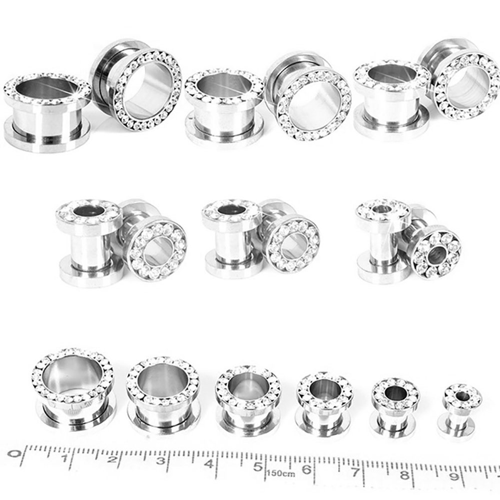 Khuyên nông tai dạng tròn đính đá xinh xắn