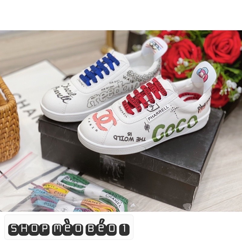 Giày thể thao stick phối hình kèm dây fullbox