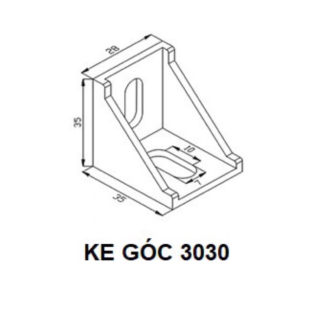 Ke góc vuông nhôm định hình Anot đen nhôm 2020, 3030