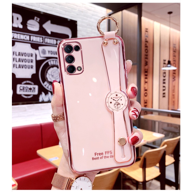 Ốp Điện Thoại Sang Trọng Có Dây Đeo Cổ Tay Cho OPPO Reno A94 A74 A54 A55 A95 A93