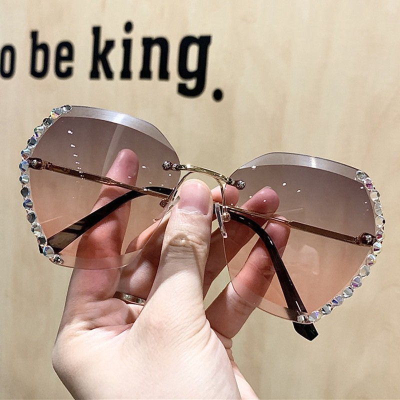 Kính Mát Không Viền Đính Đá Phong Cách Hàn Quốc Cho Nữ gentle monster | BigBuy360 - bigbuy360.vn