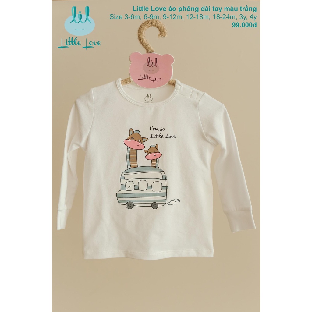 Áo phông dài tay in họa tiết bé trai bé gái Lil Little Love