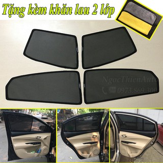 Rèm che nắng ô tô 📌HÀNG LOẠI 1 - LƯỚI DÀY📌theo xe - COMBO 4 tấm Rèm nam châm - Chat shop tư vấn từng loại xe