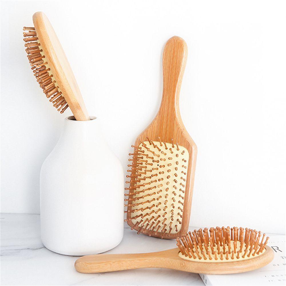 Lược Chải Tóc Mát Xa Da Đầu Chống Tĩnh Điện Với Tay Cầm Bằng Gỗ Tiện Dụng