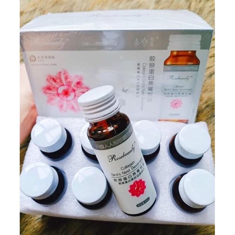 [CHÍNH HÃNG 100%] Nước Uống collagen yến rose beauty, Trẻ Hóa Da, Giúp Da Căng Mịn Sáng Bóng, Tươi Trẻ, Mịn Màng