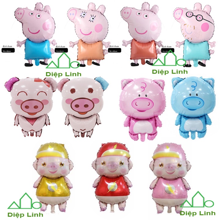 Bóng hình con heo-Bóng Nhôm Hình Heo Con Trang Trí Sinh Nhật Bóng hình heo cute Con lợn đáng yêu