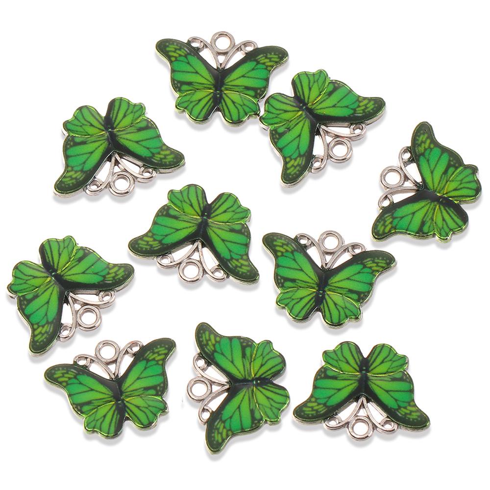 Set 10 Mặt Vòng cổ Tráng Men Thủ Công Hình Bướm Nhiều Màu