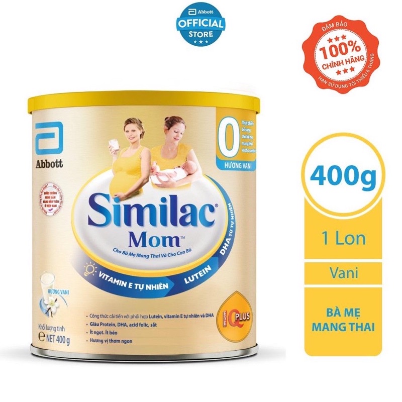 Sữa bột Abbott Similac Mom Eye-Q Plus hương vani lon 400g