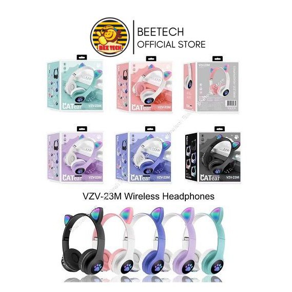 Tai nghe bluetooth hình tai mèo, tai phone chụp tai có led siêu đẹp - Beetech