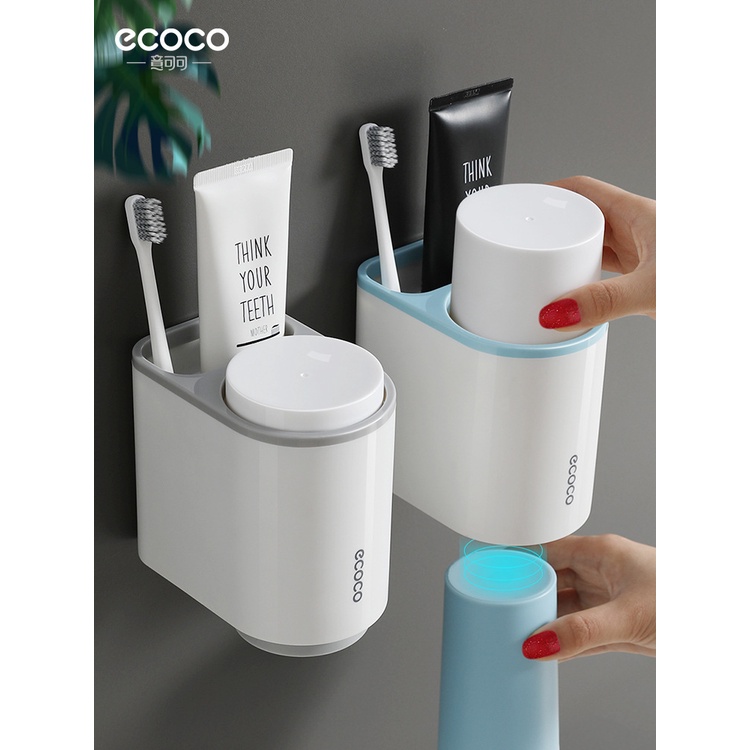 Oxygen072 Giá đỡ bàn chải đánh răng/ cốc súc miệng gắn tường không cần khoan tiện dụng cho phòng tắm - có từ tính cho Bàn chải đánh răng hấp phụ