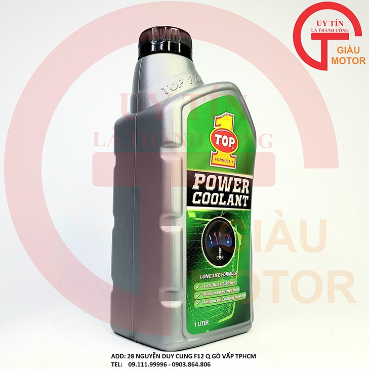 [GIÁ SỐC] NƯỚC LÀM MÁT CHO XE TOP 1 POWER COOLANT 1L CHAI XANH LÁ ,TINH SẢO