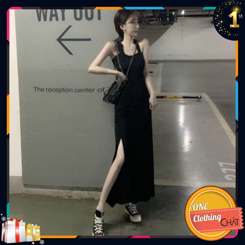Váy 2 dây xẻ tà ulzzang