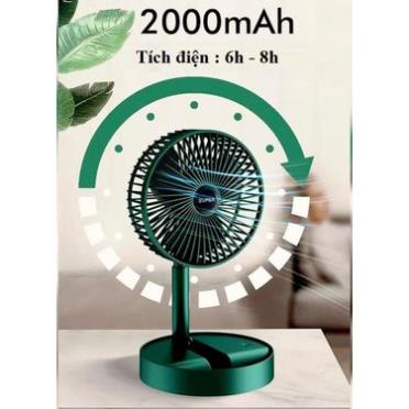 MIỄN SHIP - Quạt Super mini tích điện để bàn gấp gọn tiện dụng 3 cấp độ thời gian sử dụng liên tục tới 4 tiếng