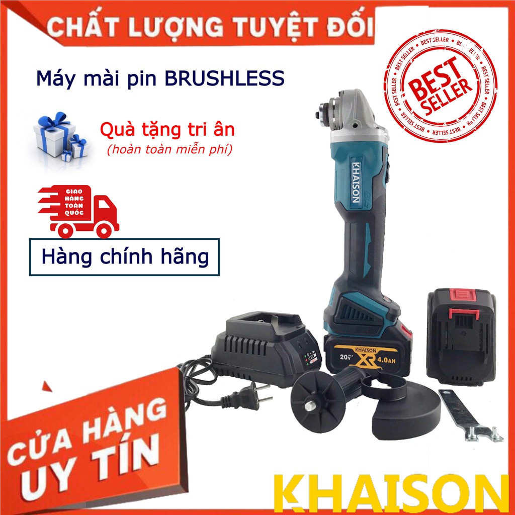 Máy mài, máy cắt pin không than cốt 10mm Khaison hàng đẹp