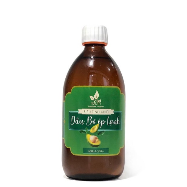 Dầu bơ ép lạnh Viethealthy 500ml siêu tinh khiết, Avocado Oil organic thơm ngon bổ dưỡng Healthy