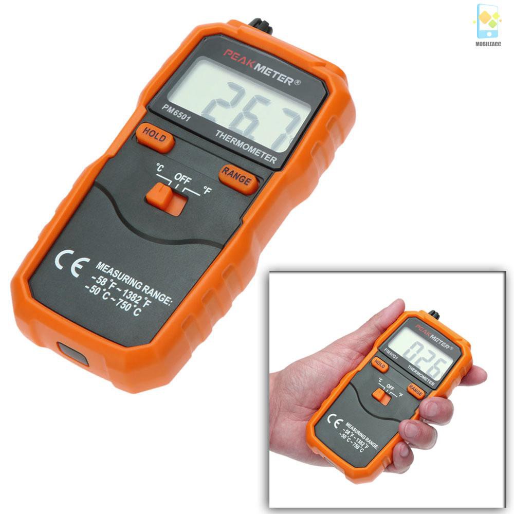 M PEAKMETER PM6501 LCD Display Wireless K Type Temperature Meter Thermocouple W/Data Hold/Logging Digital Thermometer