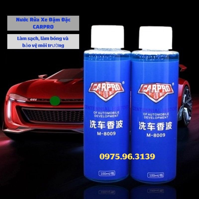 NƯỚC RỬA XE ÔTÔ XE MÁY CARPRO 100ml, Dung Dịch Rửa Xe Đậm Đặc 3 IN 1, Làm sạch,Tráng men làm bóng và Bảo vệ Môi trường