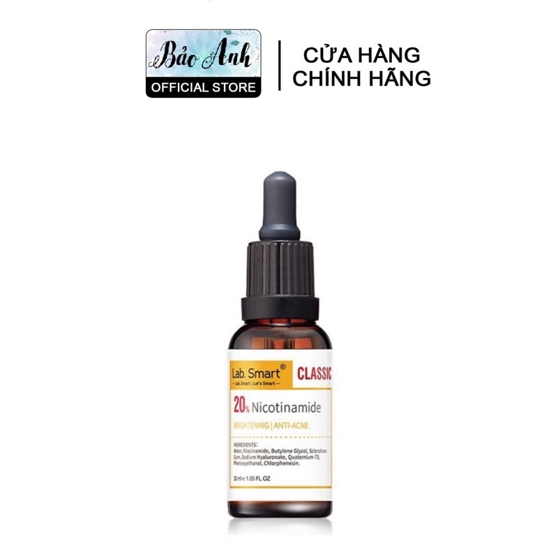 Tinh chất serum phiên bản [VÀNG CLASSIC] 20% NICOTINAMIDE - NIACINAMIDE kiềm dầu, dưỡng trắng 30ml LabSmart Đài Loan