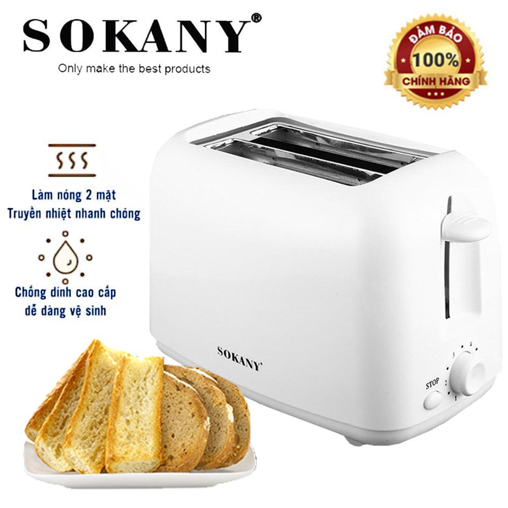 Máy nướng bánh sandwich Sokany 700w,nướng bánh mì chỉ 1- 6 phút là có bữa sáng vừa nhanh vừa thơm ngon,bổ dưỡng