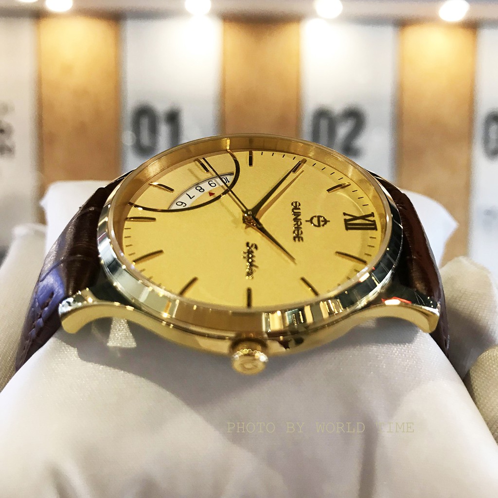 Đồng hồ thời trang Nam Sunrise DM783SWA- G1 [Full box+ thẻ BH] -kính Sapphire chống xước- chống nước- dây da cao cấp