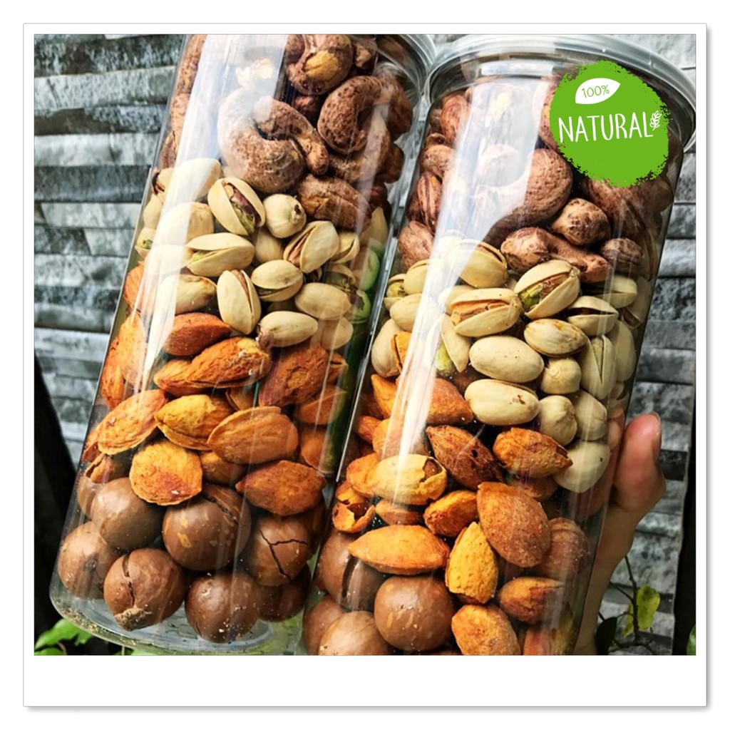 [Mới] Hạt Mix Nuts 4 loại 🎨 Macca – Hạnh nhân – Dẻ cười – Điều 🎨 GIÀU CHẤT XƠ, TỐT CHO TIM MẠCH (500g)