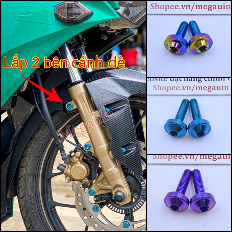 Bộ Ốc Titan Gr5 Gắn Dè Chắn Bùn Trước Winner X V2 V3
