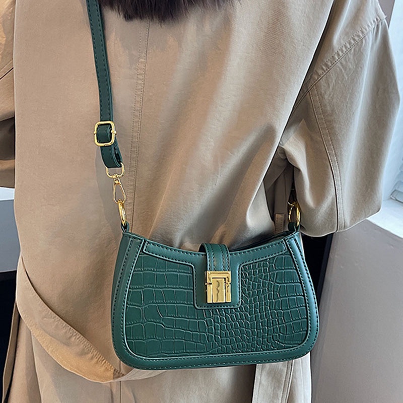 Túi xách IELGY đeo vai vân da cá sấu cao cấp thời trang cho nữ