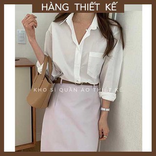 Áo sơ mi nữ trắng, áo sơ mi công sở hàng thiết kế chuẩn phom như hình