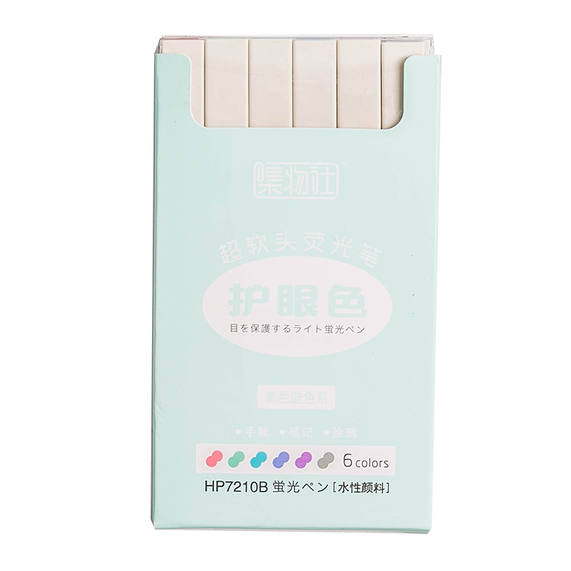 Bộ 6 bút dạ quang nhiều màu sắc thiết kế dễ thương sáng tạo