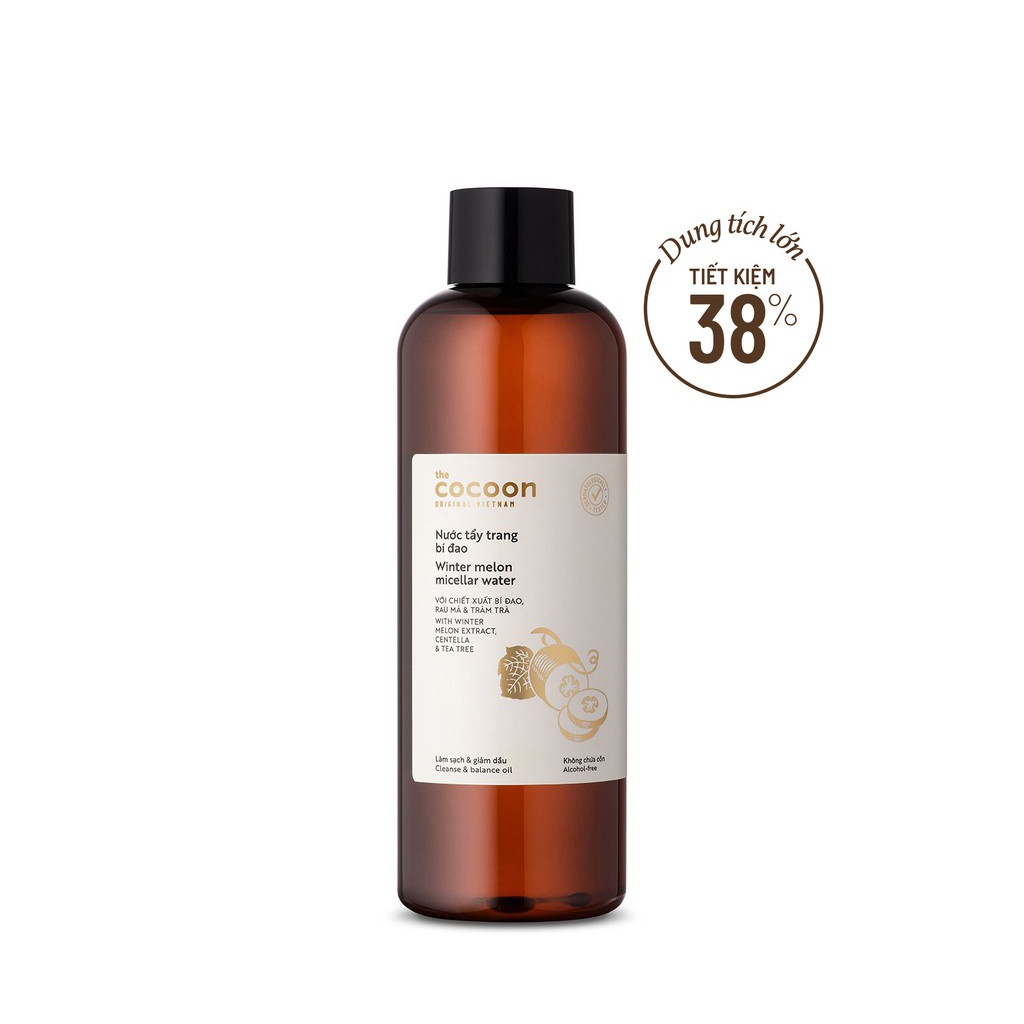 Nước tẩy trang bí đao Cocoon giúp làm sạch lớp trang điểm, bụi bẩn, dầu thừa, cung cấp dưỡng ẩm, kiềm dầu, ngăn ngừa mụn