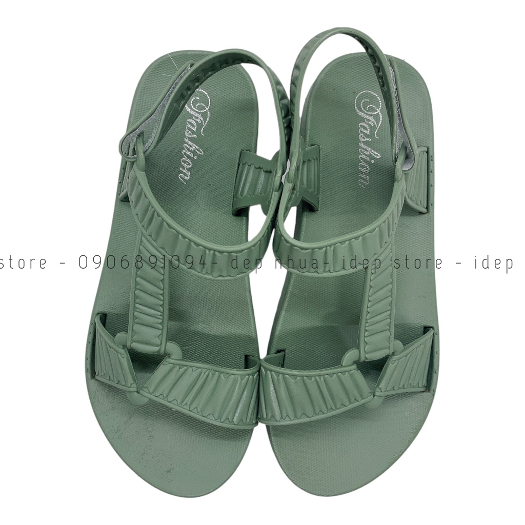 Giày sandal nữ 2 quai tam giác nhựa giả da siêu biền IDép - GL041