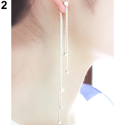 Cặp khuyên tai đính đá lấp lánh dạng tua rua sang trọng dành cho nữ