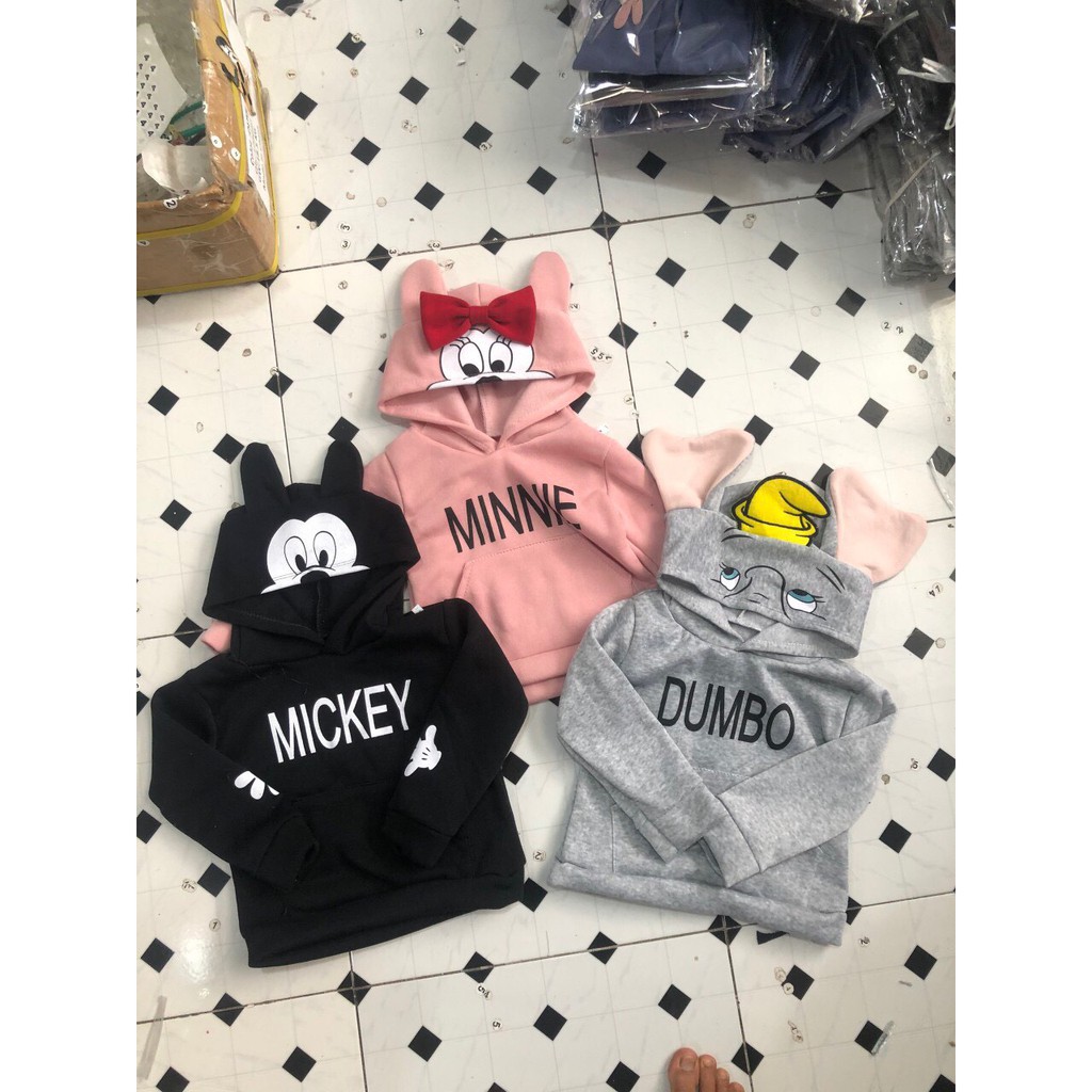 [Giá sỉ] Áo Nỉ Có Mũ Hoodie TaiThú Cho Bé 8-18kg