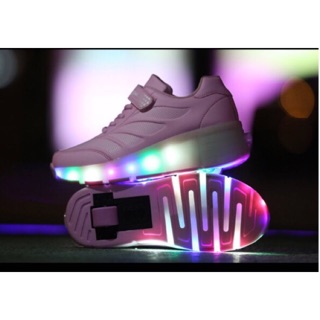Giày bánh lăn + phát sáng hồng