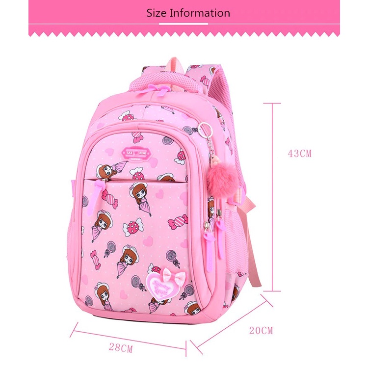 [Xả kho- size 43] Balo học sinh hình công chúa xinh xắn phù hợp cho bé gái, cặp sách trẻ em tiểu học, trung học cấp 1, 2