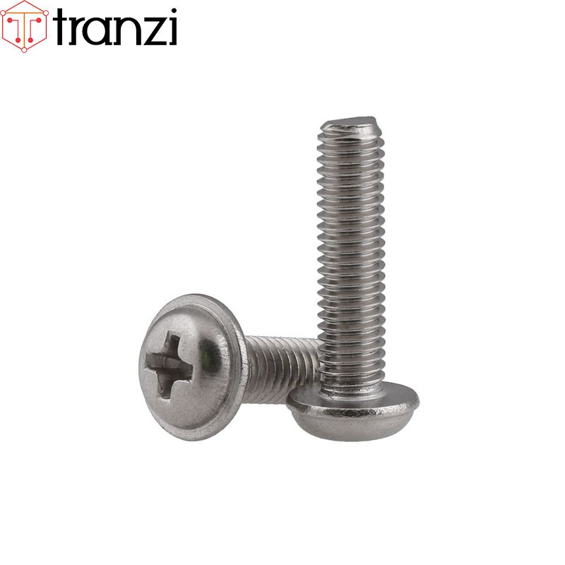 Vít bake liền vành đầu cầu thân bu lông inox 304 PWM M3 M4